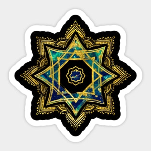 Golden Decorative Star of Lakshmi - Ashthalakshmi Sticker